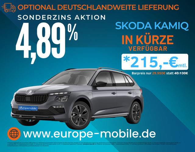 Skoda Kamiq 2026 H6 MONTE CARLO 1.5 TSI OPF 150 DSG (Vorlauf) PANO/SHZ/KESSY/KAMERA/UVM.