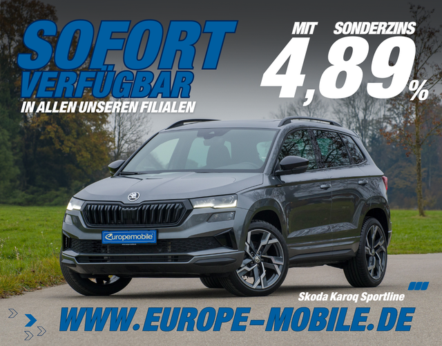 Skoda Karoq 2026 H5 SPORTLINE 1.5 TSI ACT EVO 110 kW DSG (Vorlauf) NAV9.2/PANO/TRAVEL/CANTON/AHK/MATRIX/UVM.
